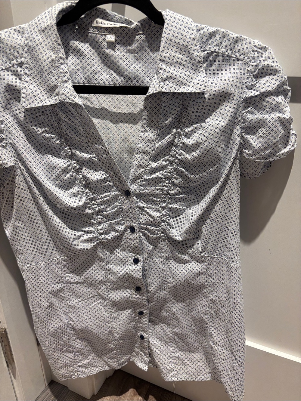 Dalia Collection White Button-Front Ruffle Short-Sleeve Shirt - Picture 5 of 5